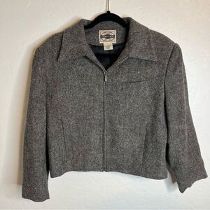 Grey Blazer Vintage 100% Wool academia preppy Jeanswear County Seat Women Large